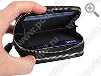 Кожаный кошелек RFID PROTECT CARD-02 - отсек для карт